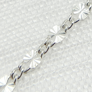 Sterling Silver Diamond Cut Paperclip Link Chain